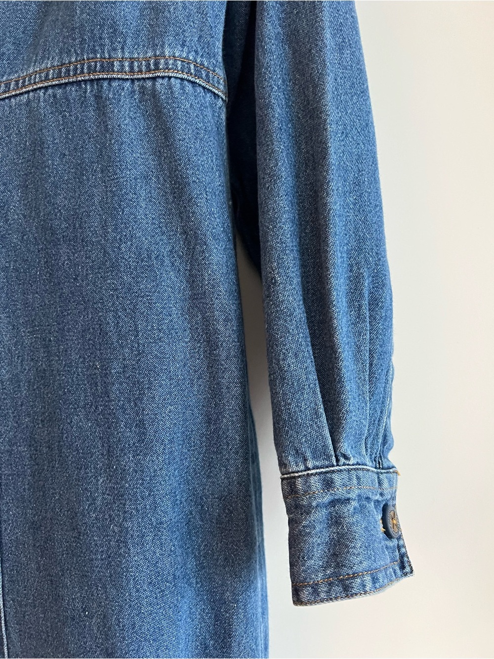 Maxi Denim Button-Front Shirt Dress - Blue Erika & Co Vintage - Picture 7 of 14